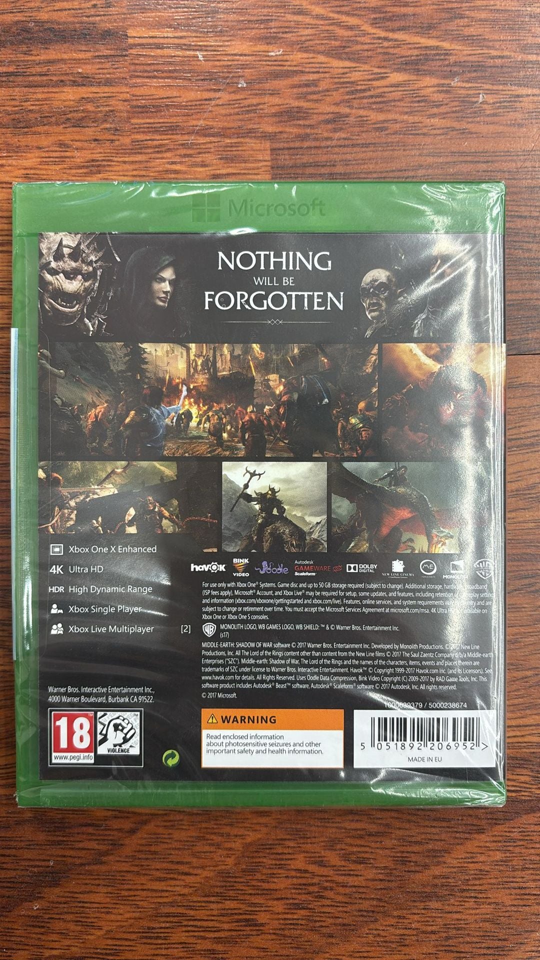 MIDDLE EARTH SHADOW OF WAR XBOX ONE UK MIDDLE EARTH SHADOW OF WAR XBOX ONE UK